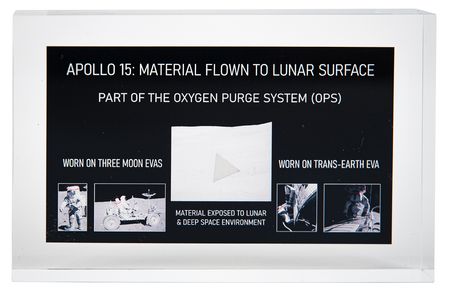 Lot #3372 Apollo 15 Flown OPS Beta Cloth Swatch Display - Image 1