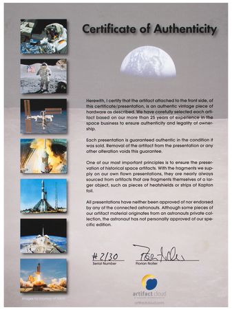 Lot #3182 Apollo 10 Flown Kapton Foil - Image 3
