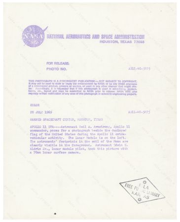 Lot #3233 Buzz Aldrin Original 'Type 1' Photograph - Image 2