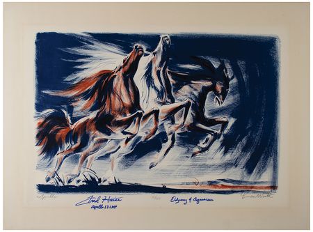 Lot #3311 Fred Haise Signed Lithograph by Lumen Winter - Image 1
