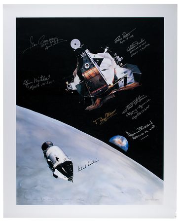 Lot #3469 Apollo Astronauts Signed Print - Image 1