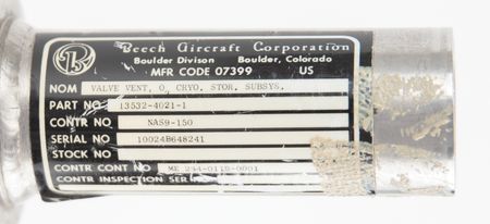 Lot #3103 Apollo Command/Service Module: Oxygen System Fill and Vent Port - Image 4