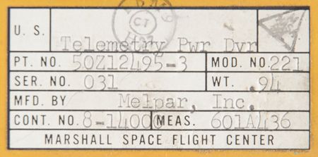 Lot #3119 Apollo Saturn V: Instrument Unit Telemetry Power Divider - Image 4