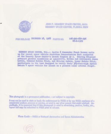 Lot #3159 Frank Borman Signed Photograph - Image 2