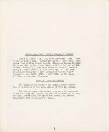 Lot #3343 James Lovell Signed Photograph - Image 2