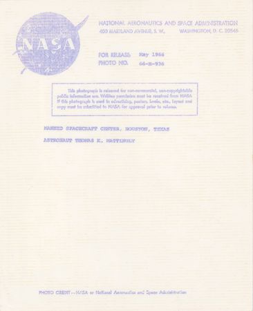 Lot #3428 Ken Mattingly Signed Photograph - Image 2