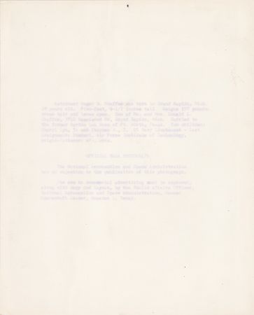 Lot #3134 Roger Chaffee Signed Photograph - Image 2