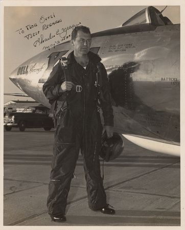 Lot #3710 Chuck Yeager Signed Photograph - Image 1