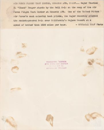 Lot #3710 Chuck Yeager Signed Photograph - Image 2