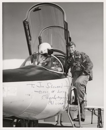 Lot #3711 Chuck Yeager Signed Photograph - Image 1