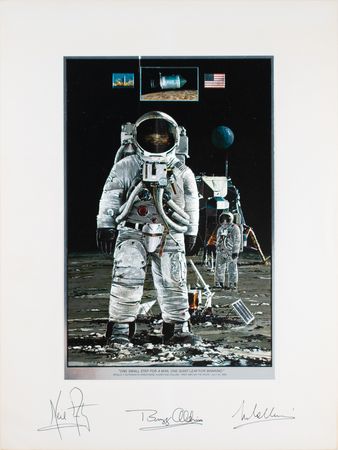 Lot #3204 Apollo 11 Signed Foil Etching - Image 1