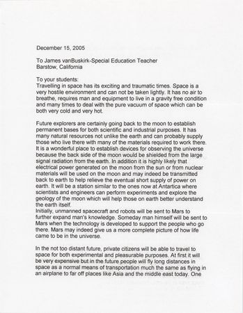 Lot #3499 Chris Kraft Typed Letter Signed - Image 1
