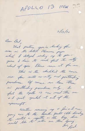 Lot #3336 Fred Haise Signed Training-Used Apollo 13 Checklist Pages - Image 2