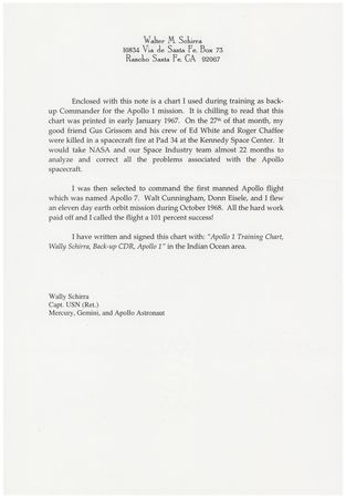 Lot #3010 Wally Schirra's Apollo 1 Training Chart - Image 3