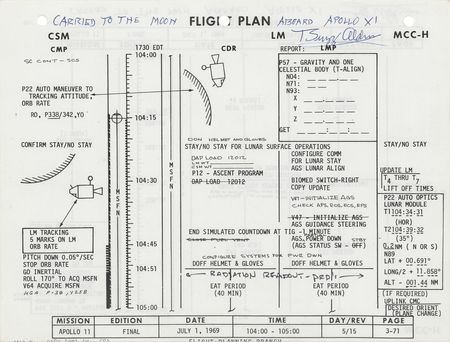 Lot #3199 Buzz Aldrin's Apollo 11 Flown Flight