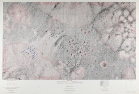 Lot #3438 Gene Cernan Signed Apollo 17 Lunar Topographic Photomap - Image 1