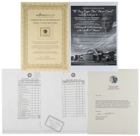 Lot #3434 Harrison Schmitt's Apollo 17 Flown Beta Cloth - Image 3