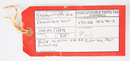 Lot #3572 STS-110 Flown Rear External Tank Strut Frangible Nut - Image 7