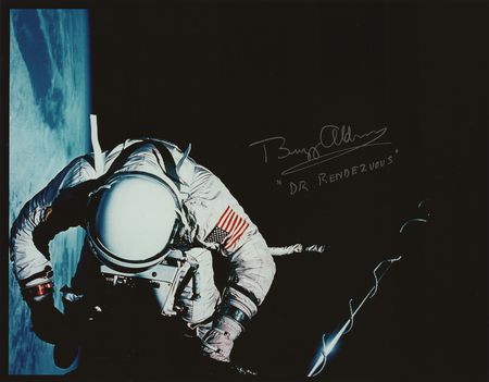 Lot #3064 Buzz Aldrin Signed Photograph - Image 1