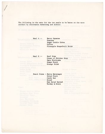 Lot #3243 Apollo 11 Menu by Whirlpool - Image 1