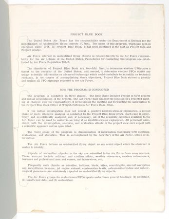 Lot #3666 USAF 'Project Blue Book' UFO Report - Image 2