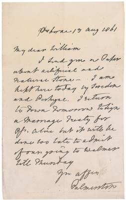 Lot #339 Lord Henry Palmerston Letters - Image 3