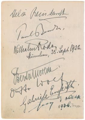 Lot #242 Bavarian Royalty and Opera Stars Signature - Image 1