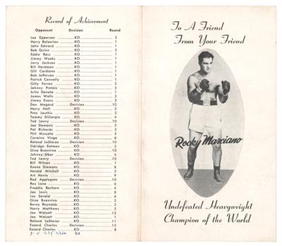 Lot #902 Rocky Marciano Signed Compliments Card - Image 2