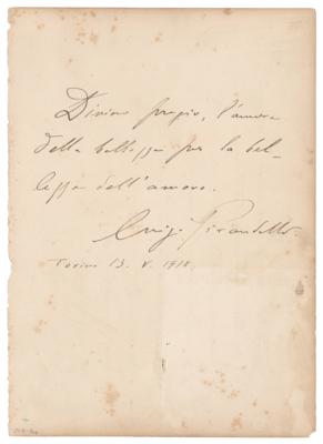 Lot #666 Luigi Pirandello Autograph Quote Signed - Image 1