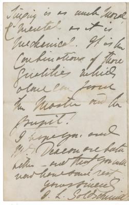 Lot #708 Jenny Lind: On dining with Clara Schumann and her musical philosophy: 