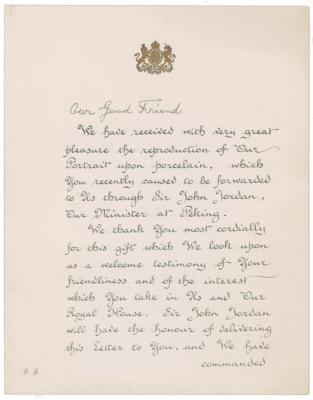 Lot #207 King George V Letter Signed - Image 1
