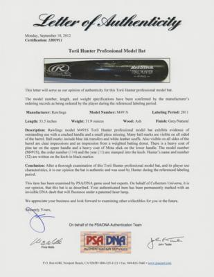 Lot #895 Torii Hunter's Game-Used Baseball Bat - Image 2