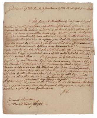 Lot #173 John Hancock Autograph Letter Signed - Image 1