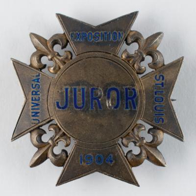 Lot #947 St. Louis 1904 Olympics Juror Badge Badge - Image 1