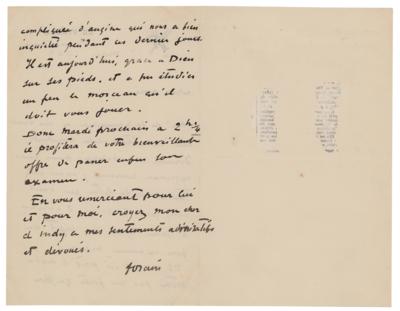 Lot #601 Jean-Louis Forain Autograph Letter Signed - Image 2