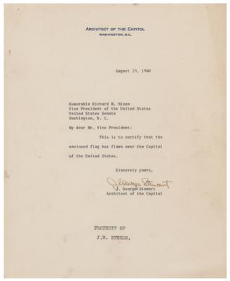 Lot #130 Richard Nixon 1960 US Capitol Flown Flag - Image 2