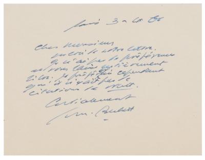 Lot #638 Samuel Beckett Autograph Letter Signed - Image 1