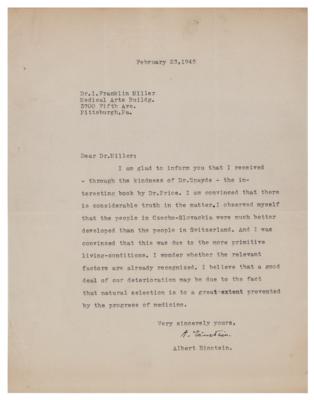 Lot #194 Albert Einstein: Natural selection is to