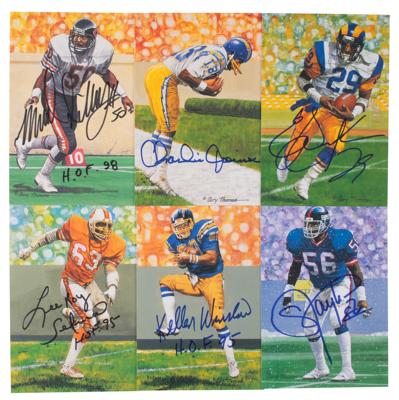 Lot #892 Football Hall of Fame Lot of (18) Signed Goal Line Art Cards Goal Line Art Cards - Image 1