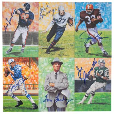 Lot #849 Football Hall of Fame Lot of (115) Signed Goal Line Art Cards Goal Line Art Cards - Image 1