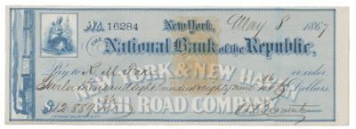 Lot #383 Cornelius Vanderbilt II Signed Check - Image 2