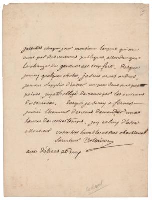 Lot #635 Voltaire Autograph Letter Signed - Image 1