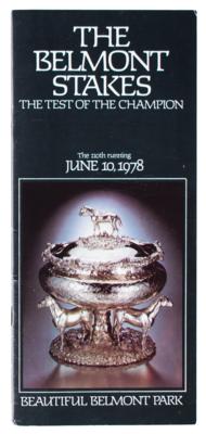 Lot #894 Horse Racing: 1978 Belmont Stakes Program Signed by the Jockeys of Affirmed and Alydar - Image 2