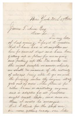 Lot #486 Thaddeus Lowe Letter Signed - Image 1