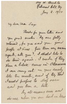 Lot #668 Jacob Riis Autograph Letter Signed - Image 1