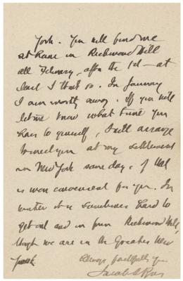 Lot #668 Jacob Riis Autograph Letter Signed - Image 2