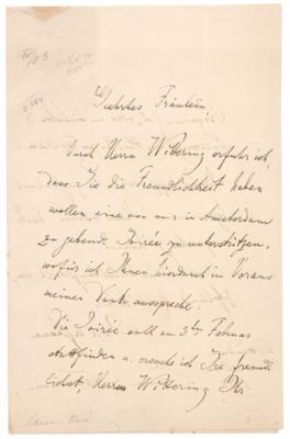 Lot #714 Clara Schumann Autograph Letter Signed - Image 1