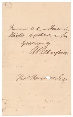 Lot #390 William Wilberforce: The great British abolitionist shares the good news from Wellington: 