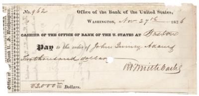 Lot #8 John Quincy Adams Endorsed Check as President - Image 1