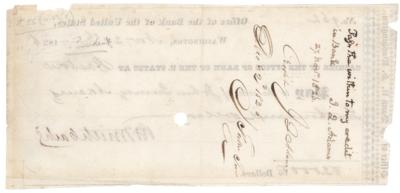 Lot #8 John Quincy Adams Endorsed Check as President - Image 2